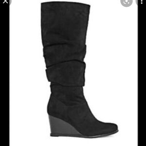 Black heel boots Memory foam